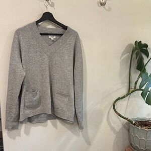 Cashmere V-Neck Sweater with Pockets